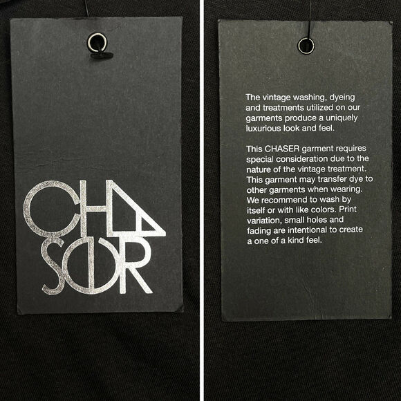 Chaser Weekends Are For Dogs Tee Sz XS New $62 T-Shirt Vintage Wash Union Black - Picture 7 of 9